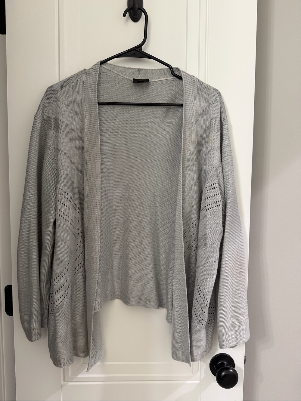 Worthington Light Gray Open-Front Knit Cardigan